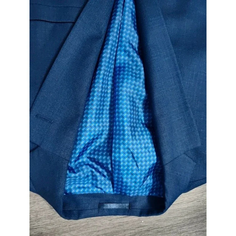Giorgio Sanetti 44R men's tailored two button blazer suit jacket navy blue new